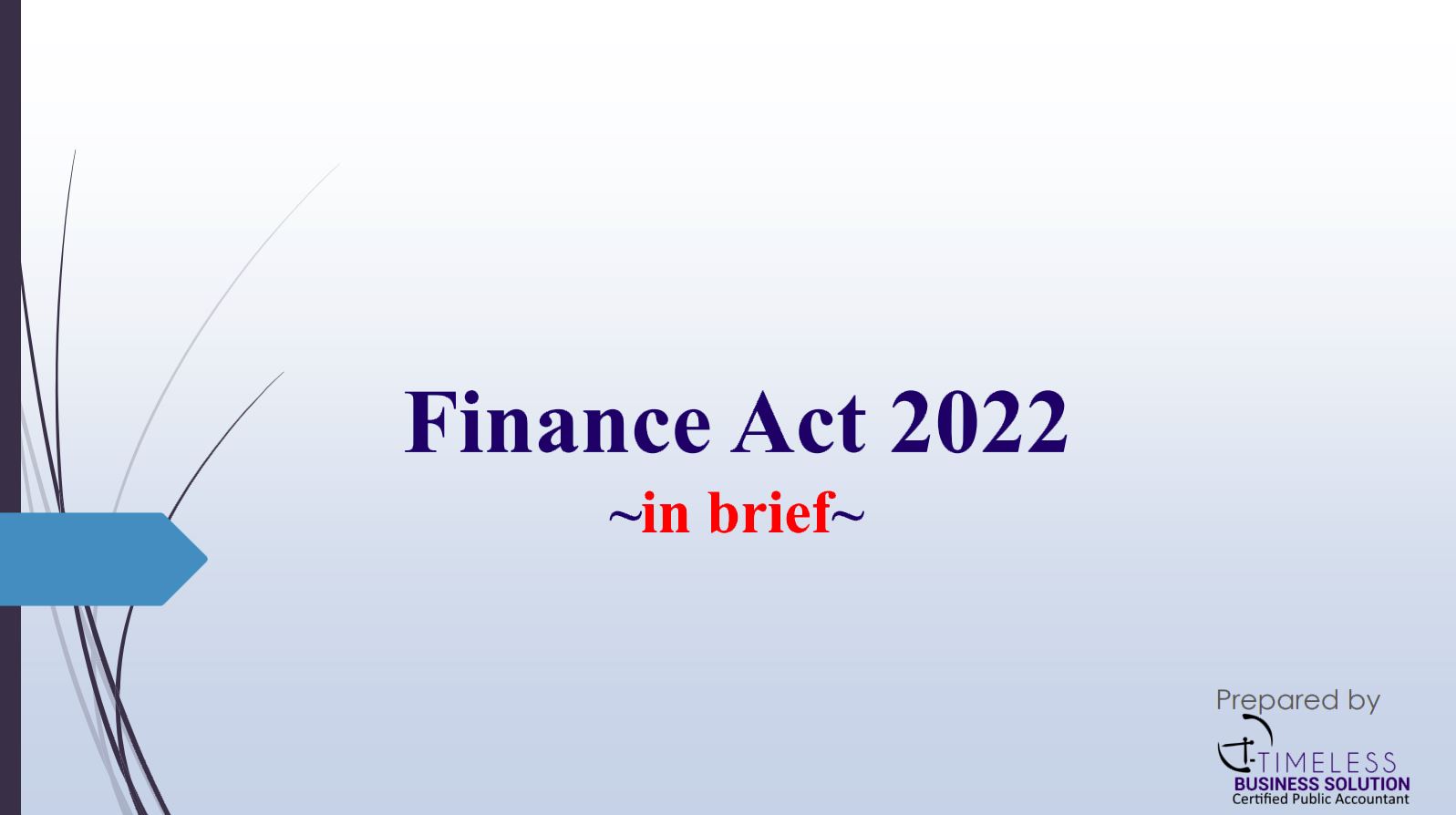 Finance Act 2022 Audit firm